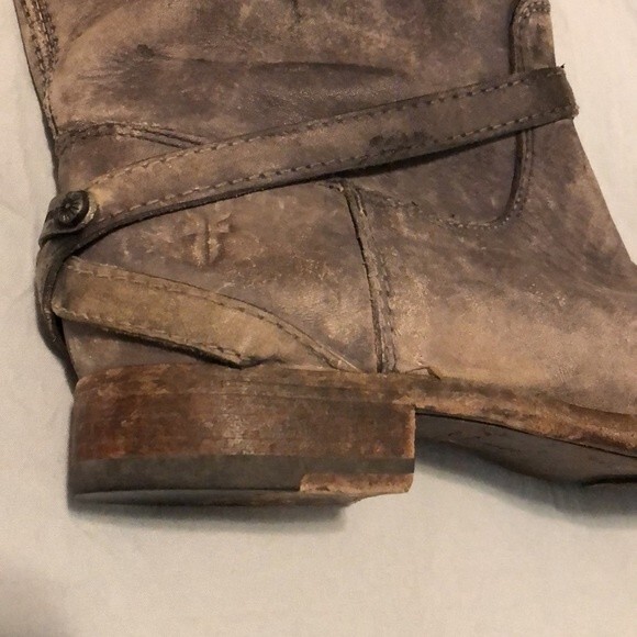 FRYE Lindsay Plate Short Women's Cowboy Cowgirl Gray Boot Stone Grey Sz 6 B - Picture 6 of 10